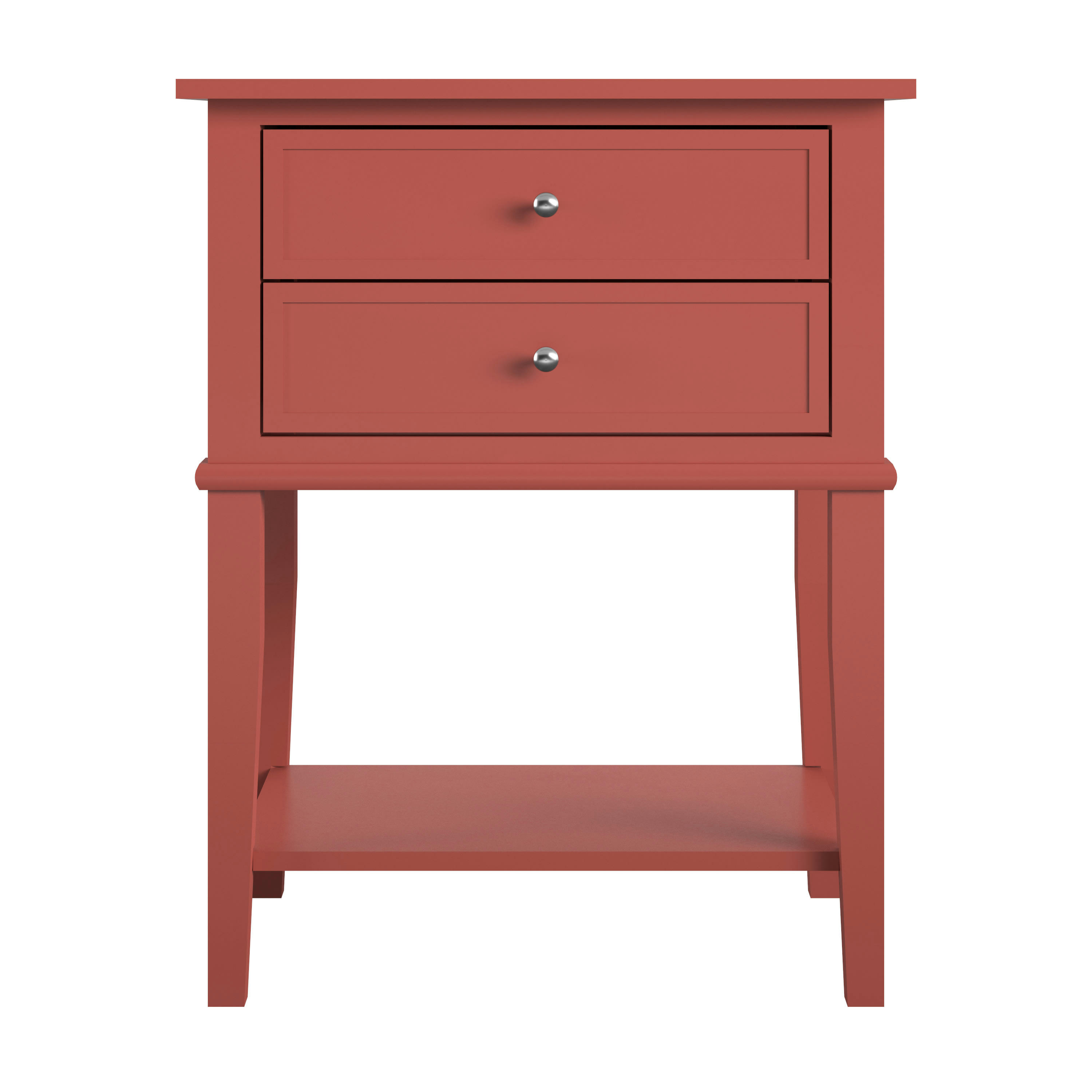 FRANKLIN - Table d'appoint avec 2 tiroirs en MDF terracotta