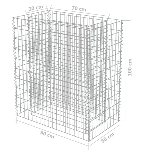 NNEVL Gabion Raised Bed Galvanised Steel 90x50x100 cm