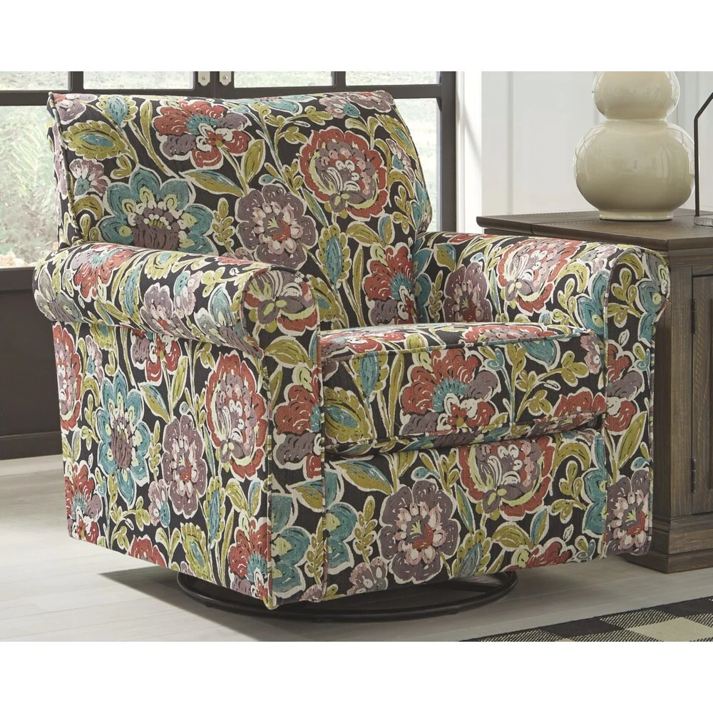 Harrietson Swivel Glider Accent Chair - Dahlia
