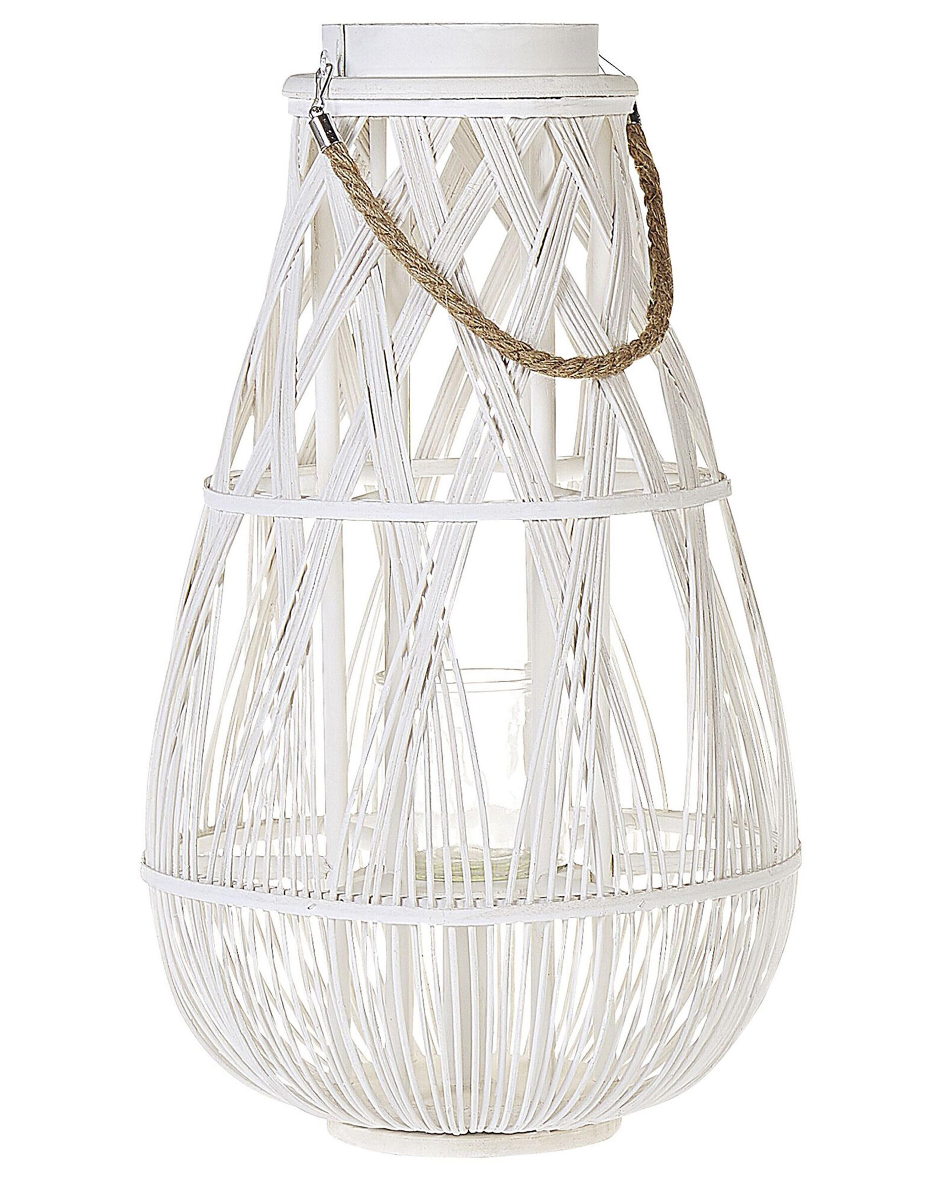 Lantern TONGA Bamboo 77 cm White