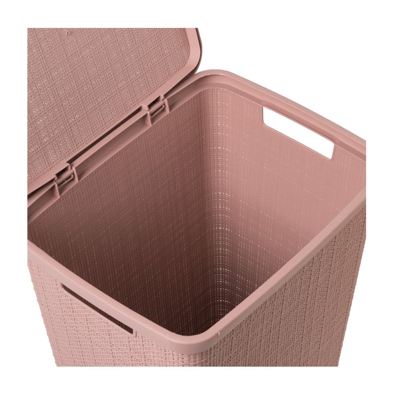 Curver jute wasmand met deksel - 58 liter - roze