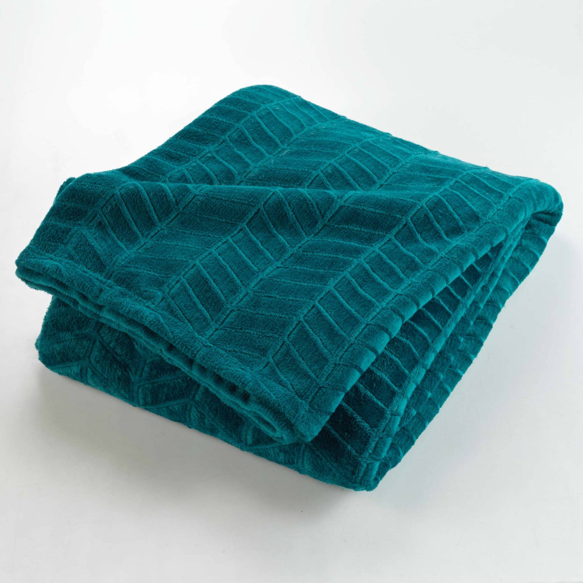 Plaid polaire reliéfé toucher peluche