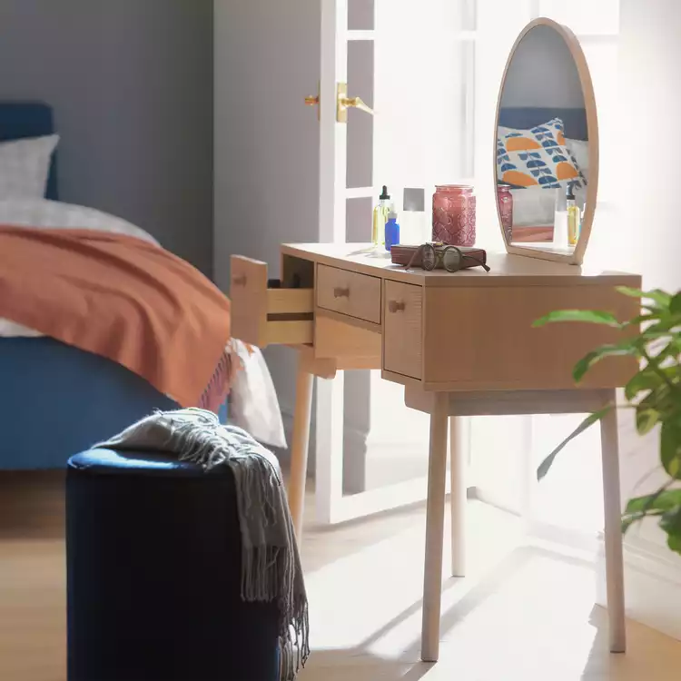 Habitat Moorlands 3 Drawer Dressing Table - Light Oak Veneer