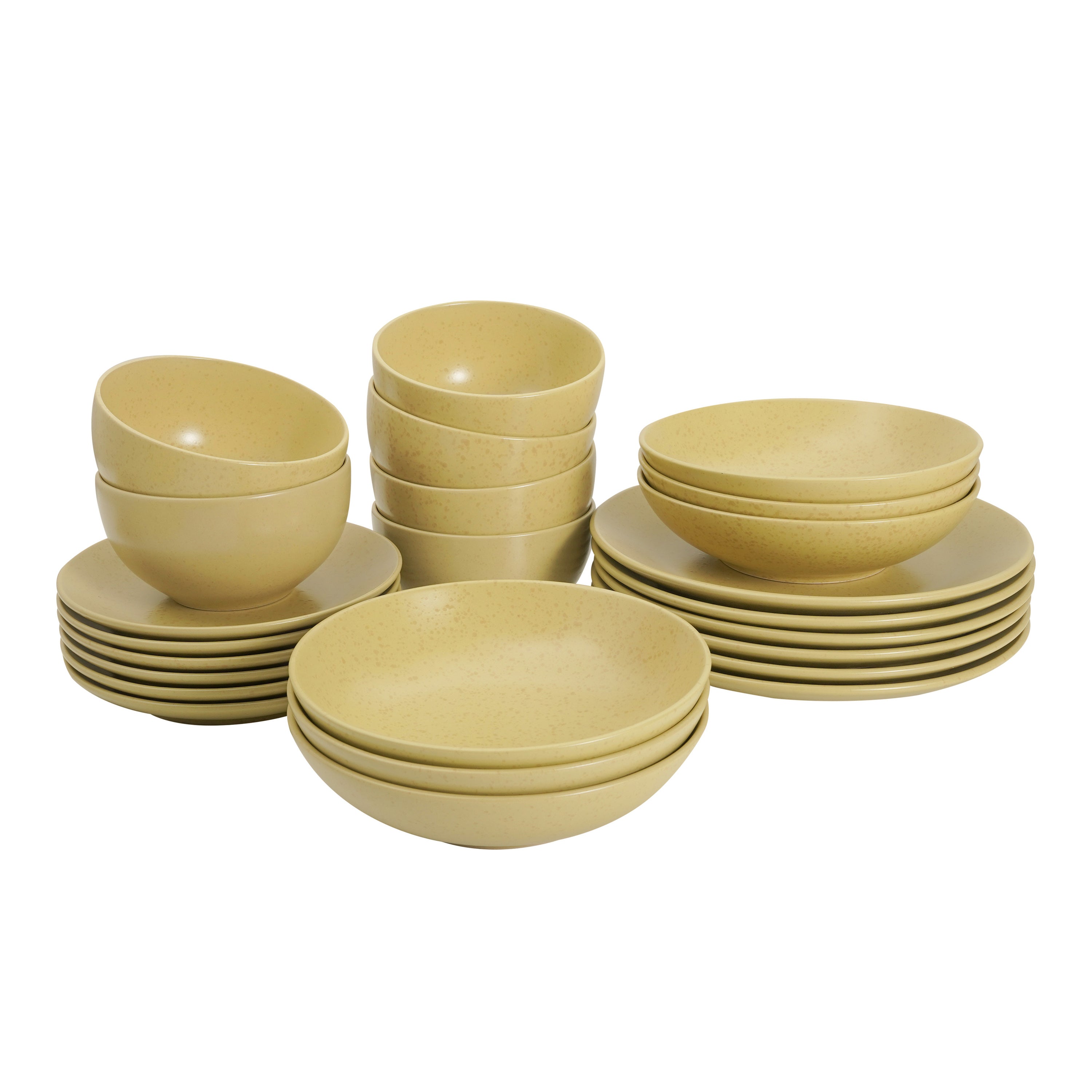 by fonQ Pebbled Serviesset 24-delig - Zandgeel