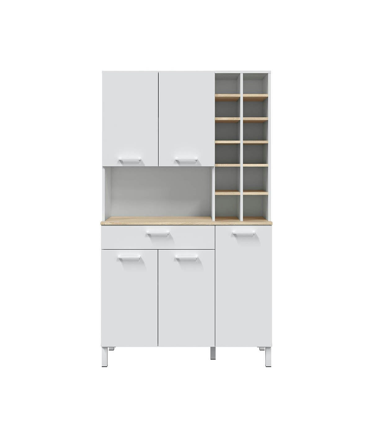 KIRA - Buffet 5 portes, 1 tiroir - H186 x L108 cm