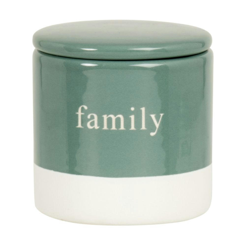 - Bougie parfumée en céramique blanche et verte