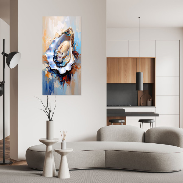 Naklejka na ścianę do salonu Feeby Ostrygi Małże Owoce morza Sushi 40x80