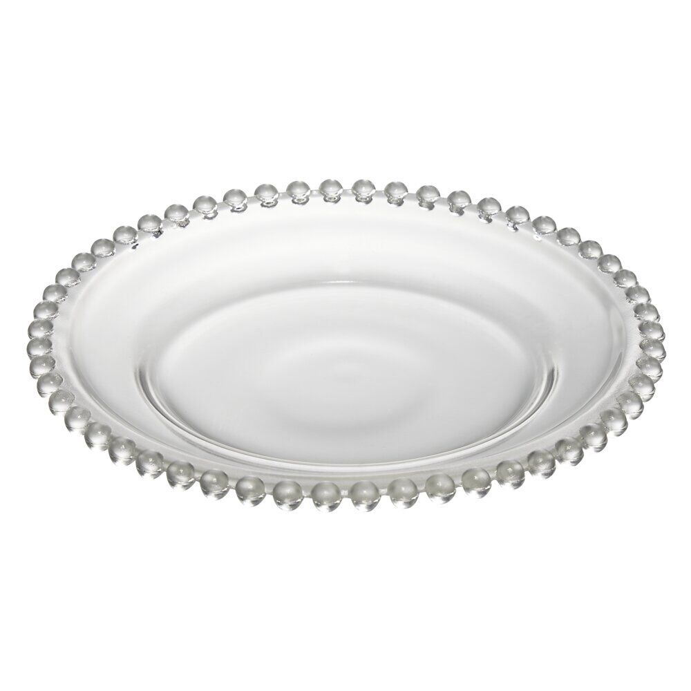Assiette à dessert céramique transparente bord perle Ø20cm