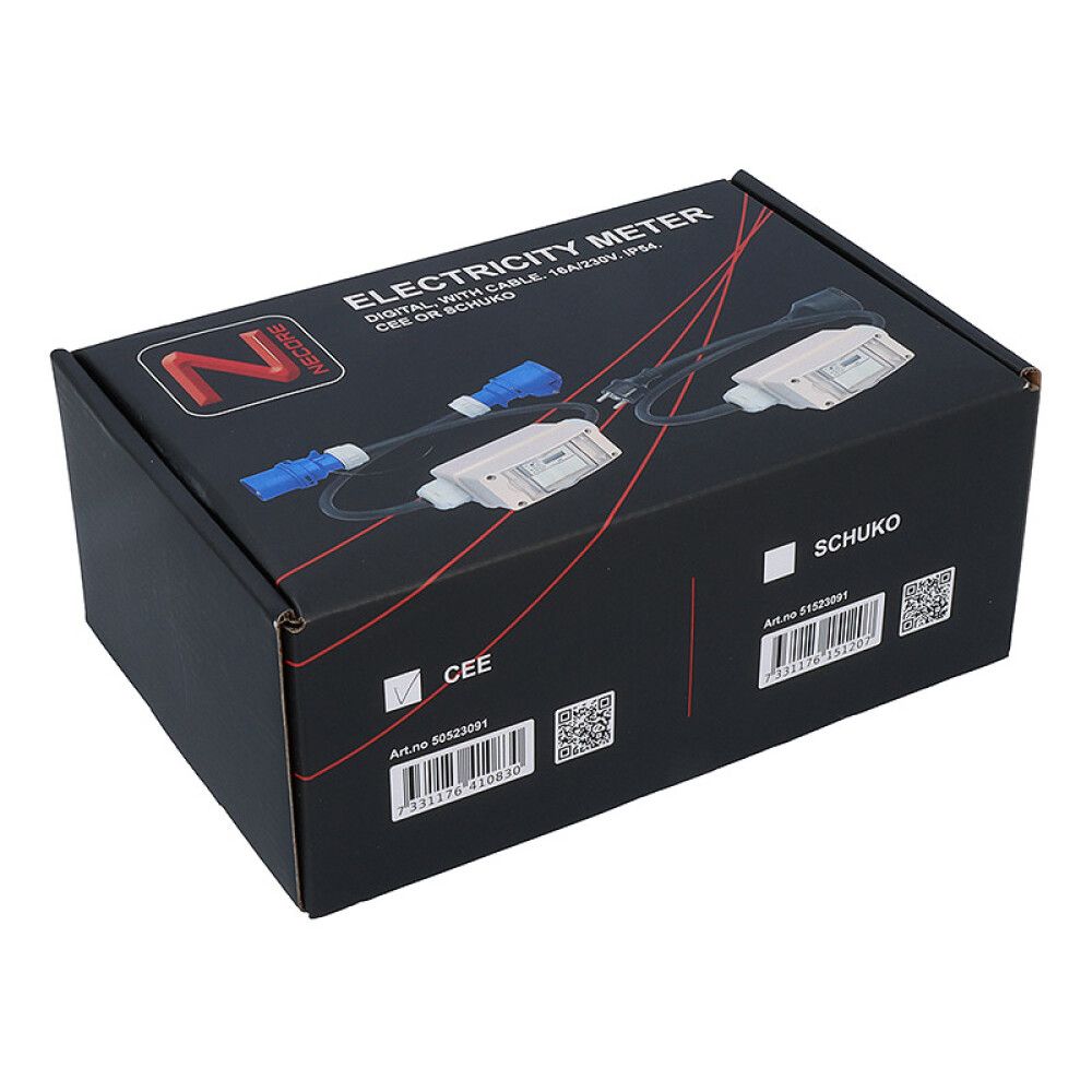 STRØMMÅLER NECORE SCHUKO 16A/230 V IP54