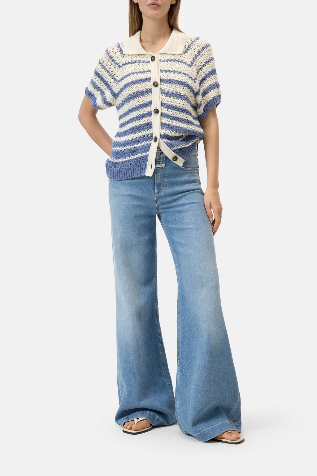 Gestreifter Polo-Cardigan
