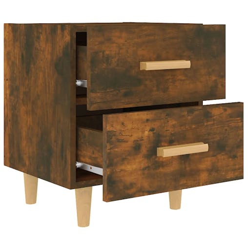 NNEVL Bed Cabinets 2 pcs Smoked Oak 40x35x47.5 cm