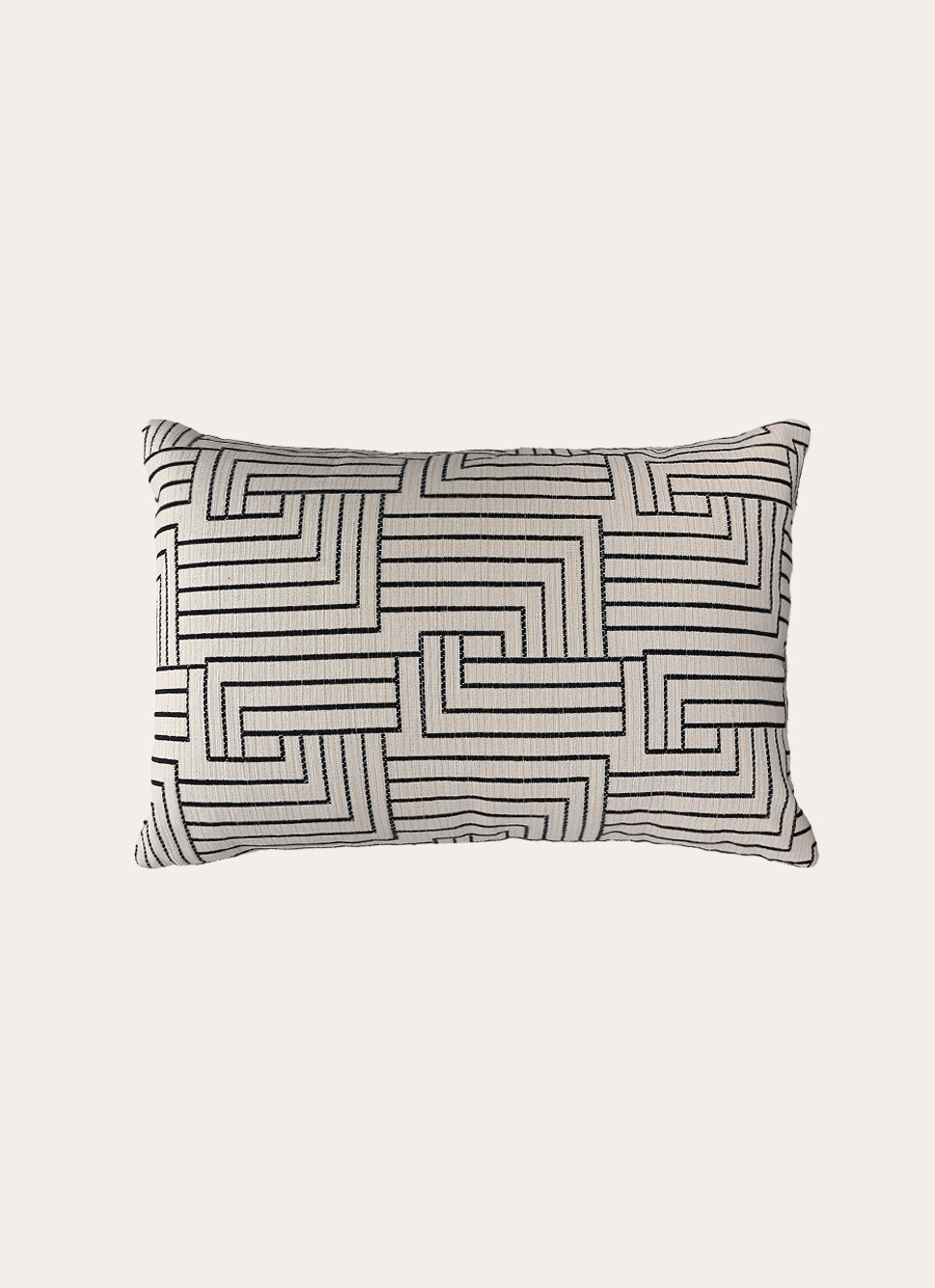 HOUSSE DE COUSSIN JACQUARD BLANC / NOIR