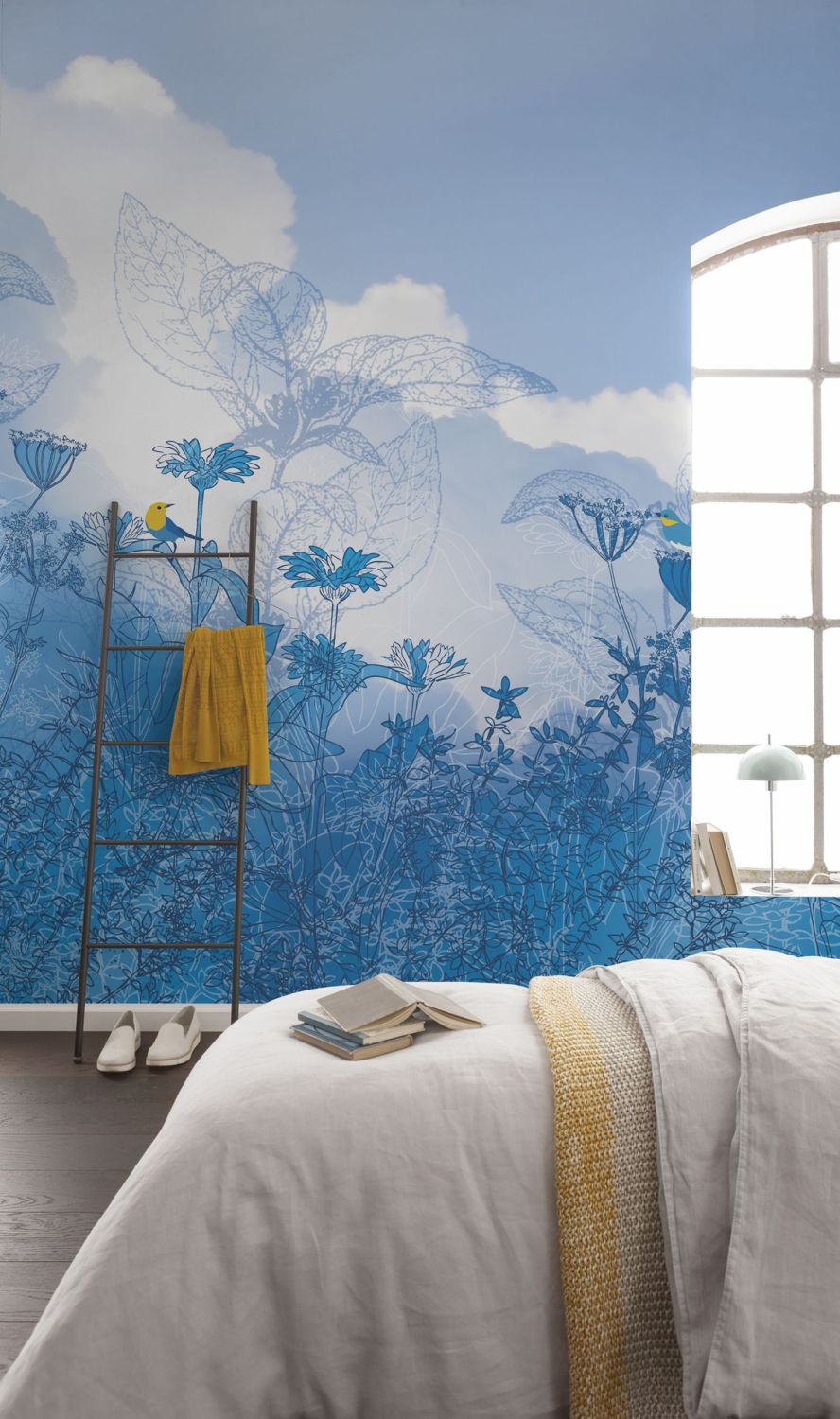 Sanders & Sanders fotobehang blauwe lucht blauw - 400 x 250 cm - 611955