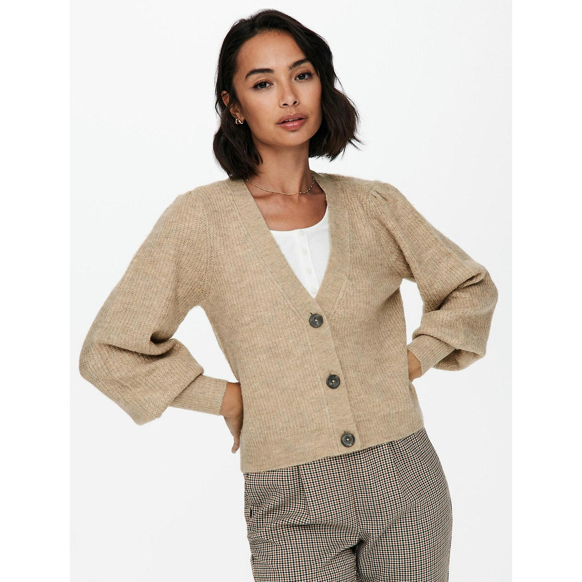 Gilet court en maille mousseuse