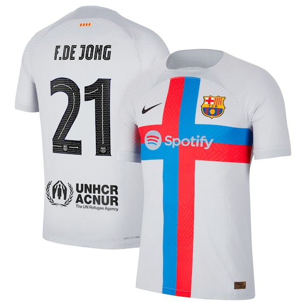Frenkie de Jong Barcelona Nike 2022/23 Third Vapor Match Authentic Player Jersey - Gray