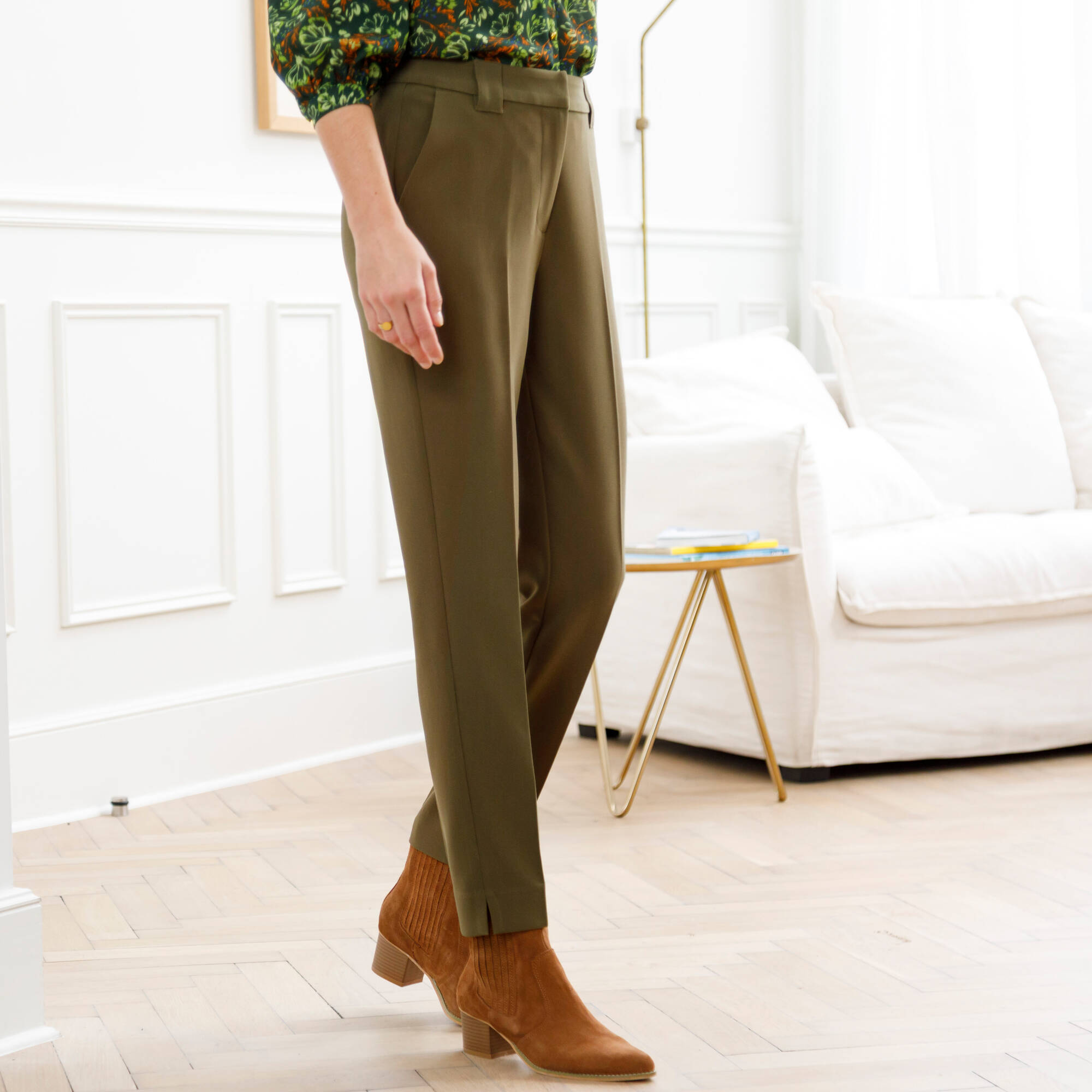 Pantalon cigarette, fluide