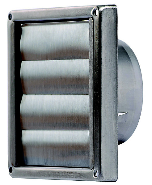 Grille d'aération inox anti-pluie Autogyre à clapet blanche ø100 mm