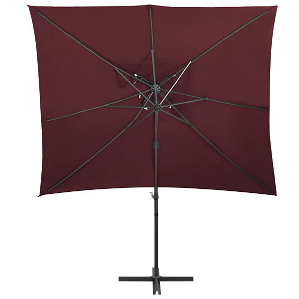 Parasol deporte à double toit 250 bordeaux Helloshop26