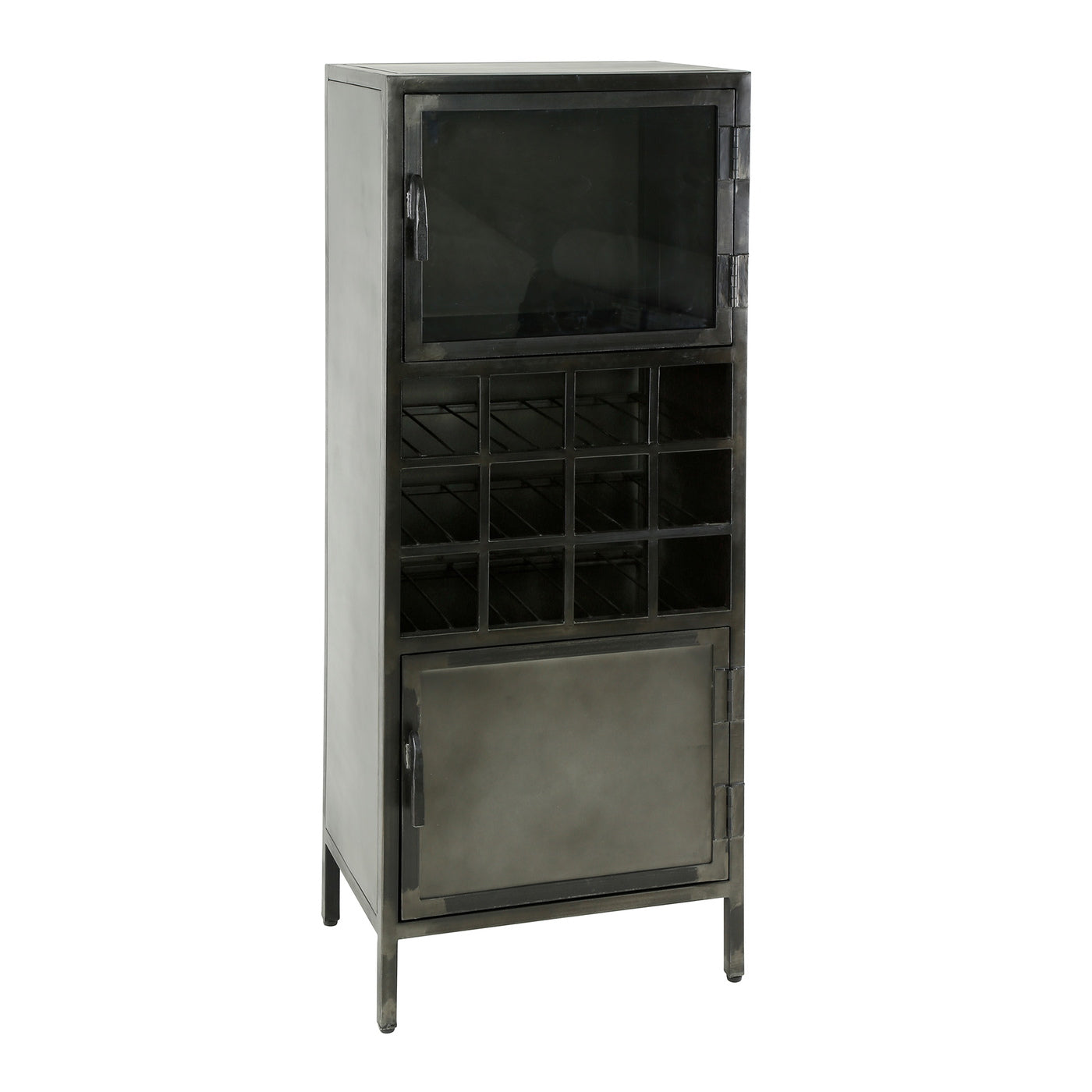 Giga Meubel Wijnkast Ruff - Zwart Metaal - 55x40x135cm