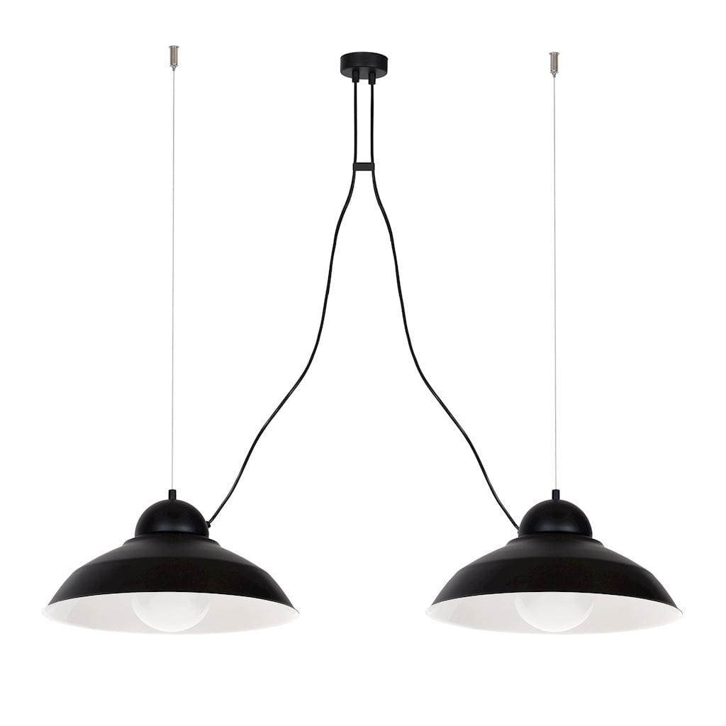 Lampa wisząca czarno-biała GUSTAV 2xE27x60W wym: 110x100x40 cm Milagro