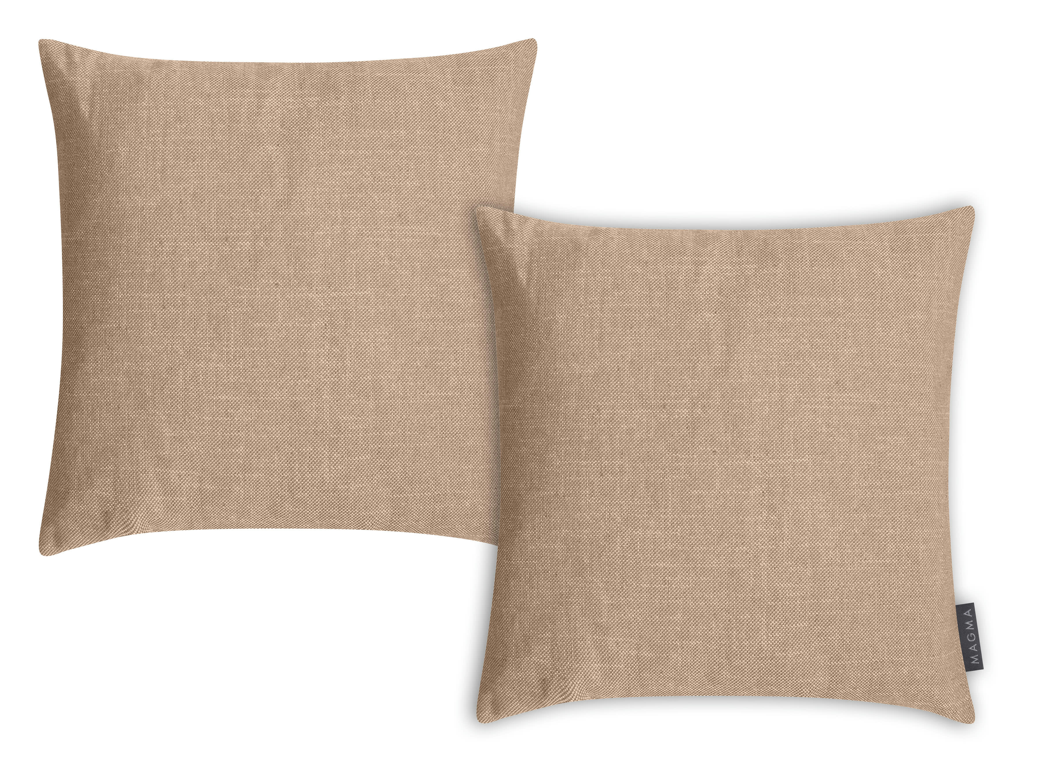 RIVA - Housses de coussin jacquard chiné caramel -Lot de 2-40x40