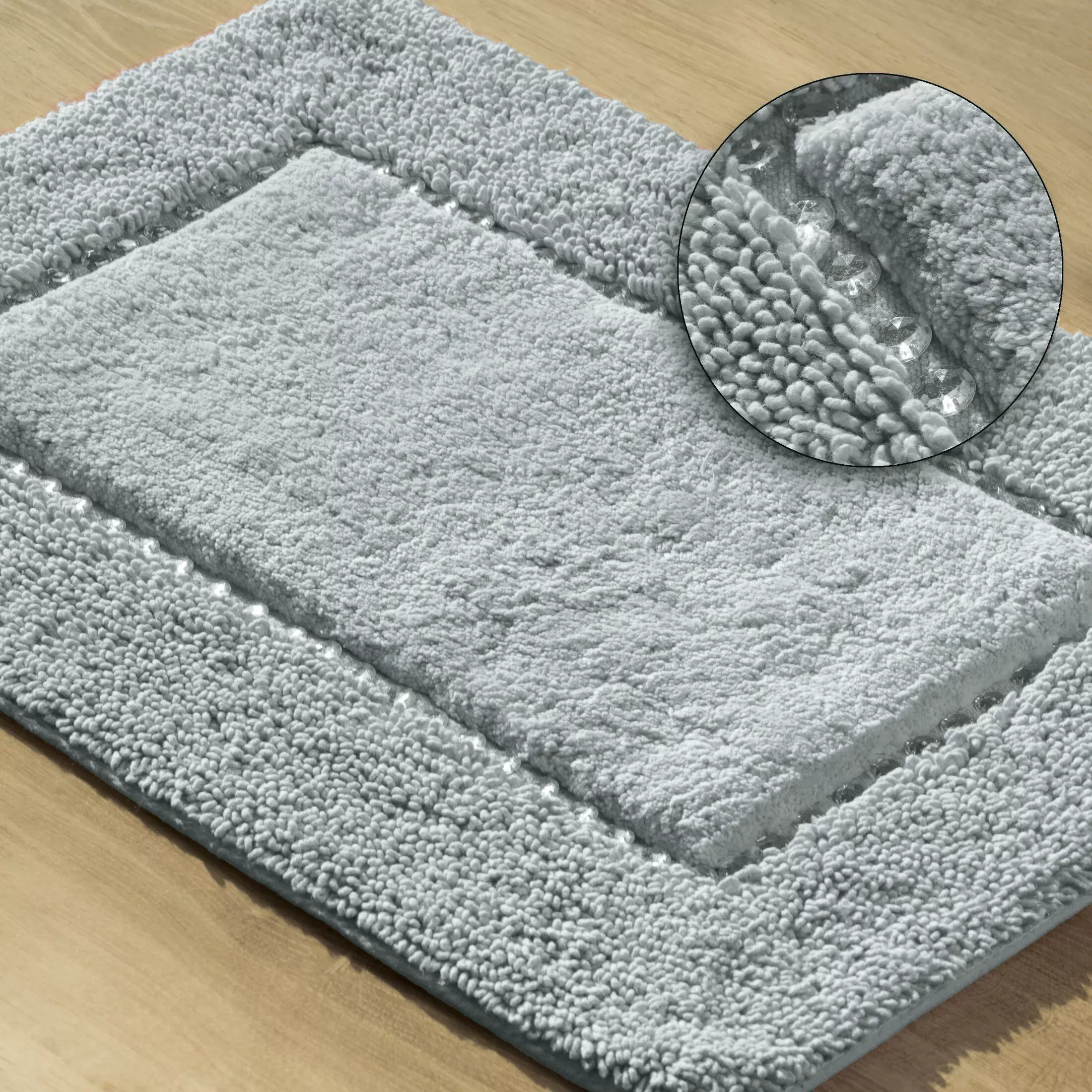 Dywanik łazienkowy bawełniany zdobiony kryształkami 60x90 cm CHIC
