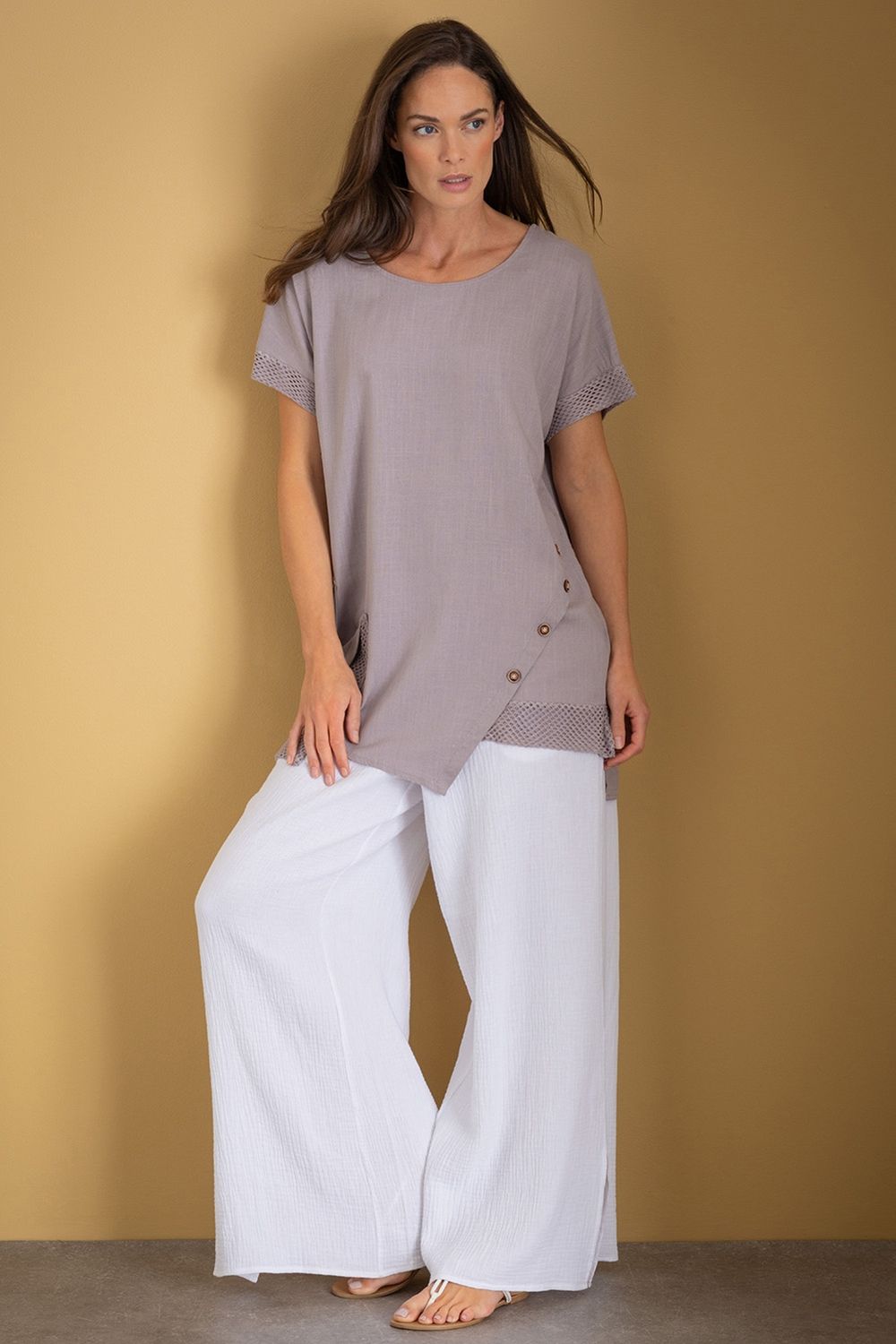 Klass. Linen Blend Loose Fit Top
