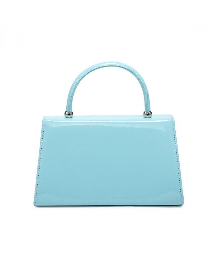 JFY Top Handle Patent Clutch Bag
