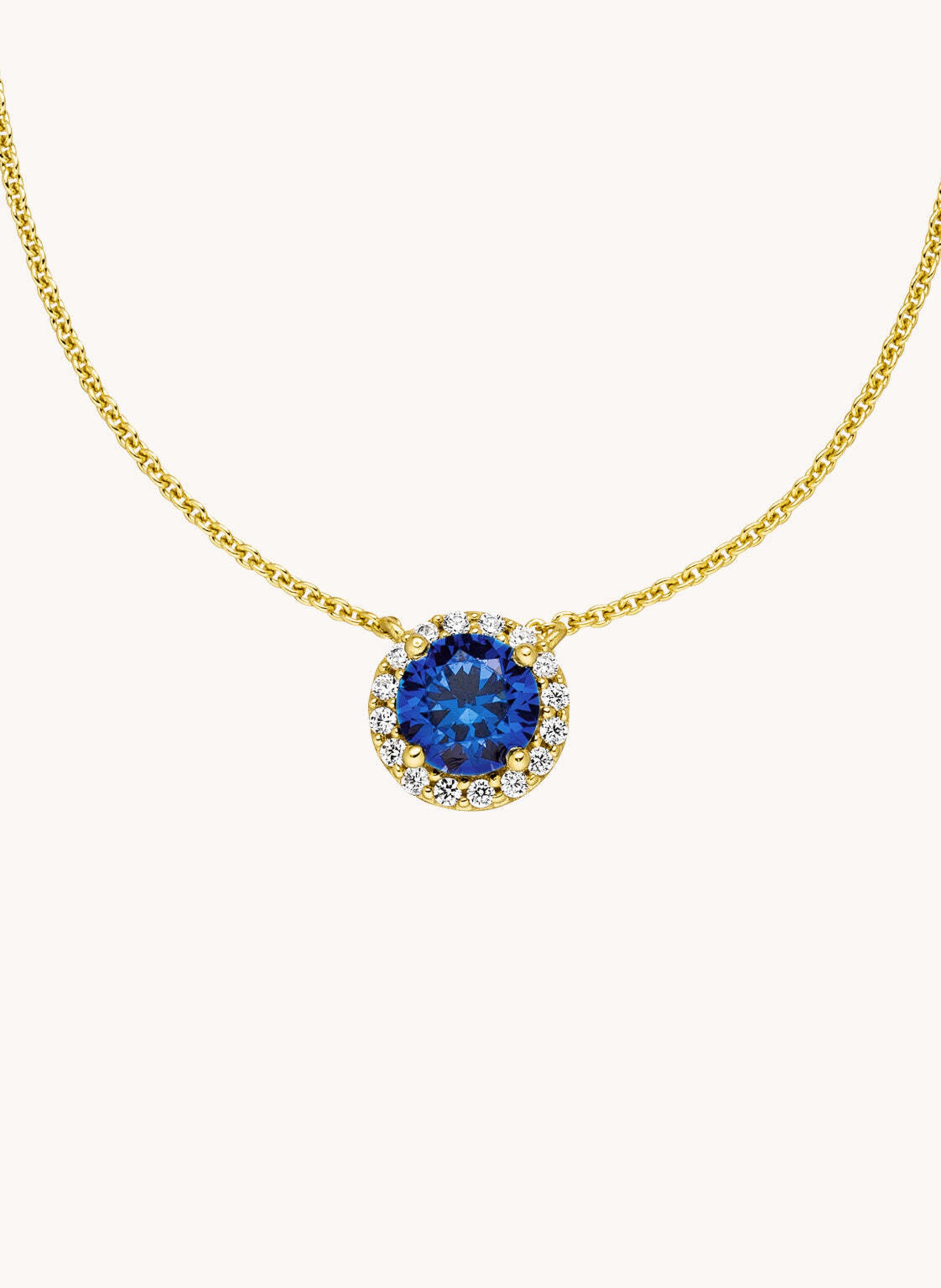 VEYNOU Halskette AVA aus 14 Karat Gelbgold und 1,0ct. Saphir und Lab-Grown Diamanten