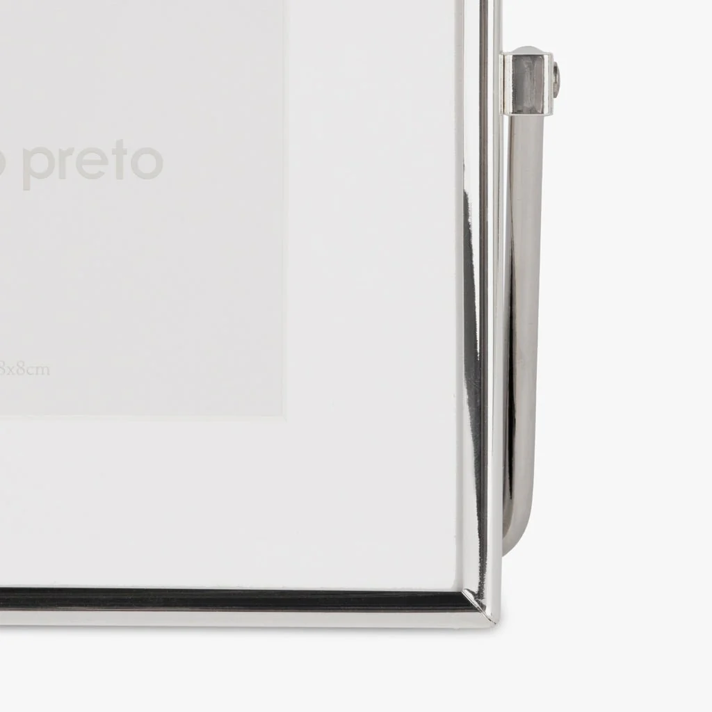 Moldura com Pé Prateada 8x8 SHINY & BRUSHED