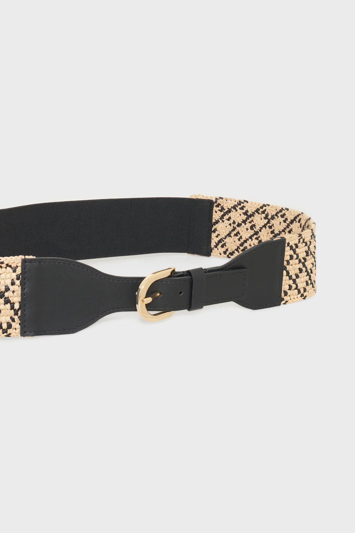 Ceinture corset en raphia et cuir - TYRA