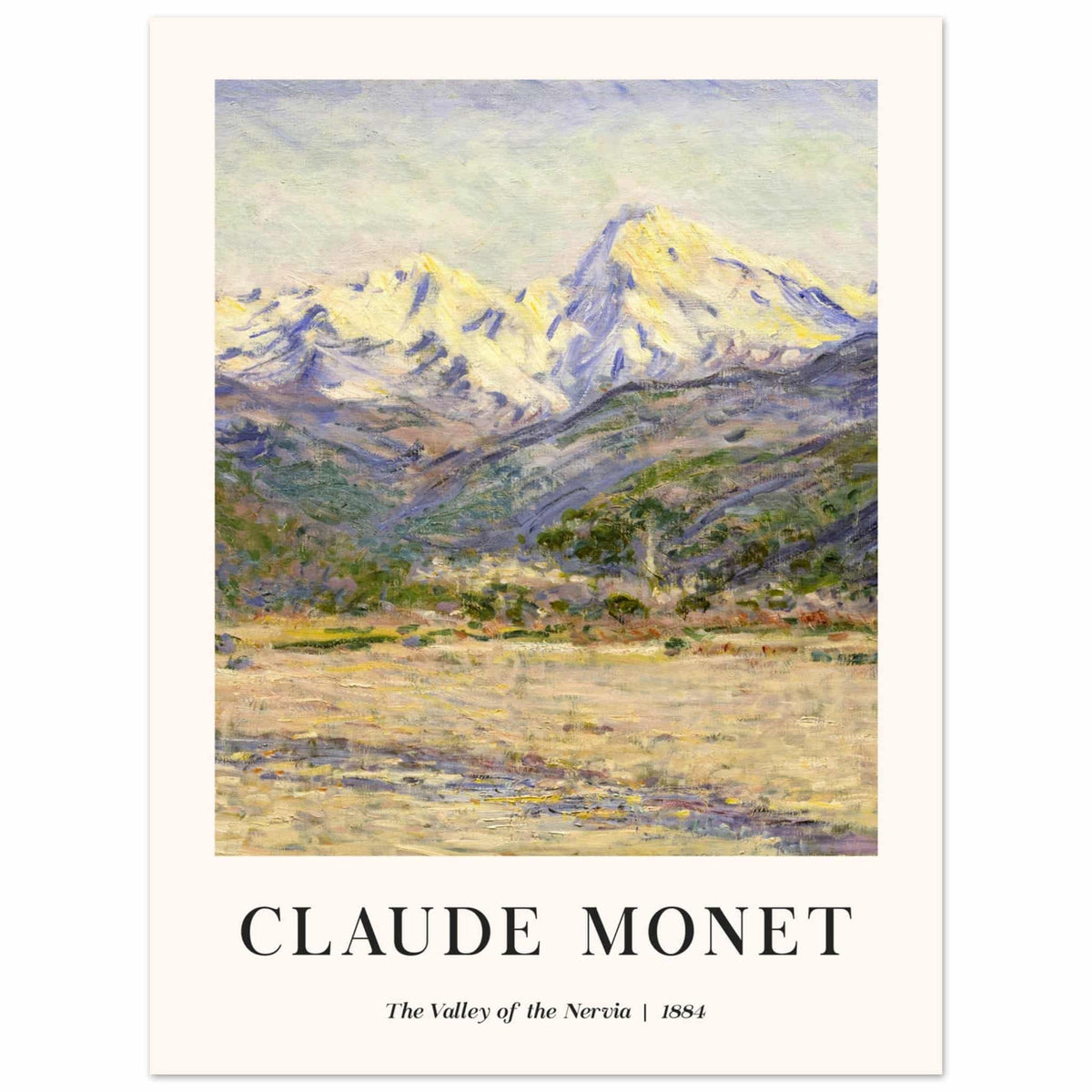 Artfulprints Poster Claude Monet - The valley of the Nervia  - 30x40 cm - Bruin