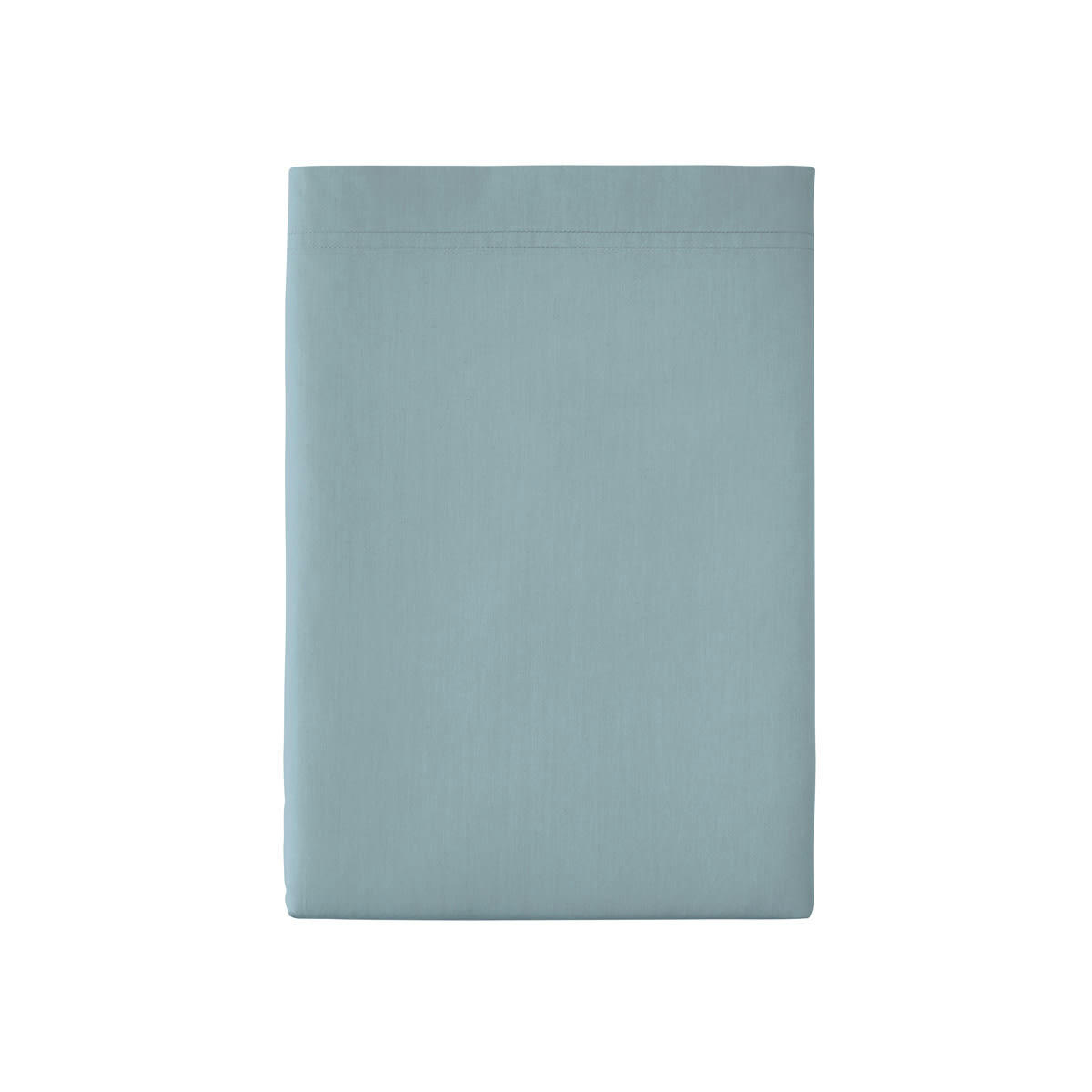 PREMIÈRE - Drap plat en percale de coton bleu glacier 270x300