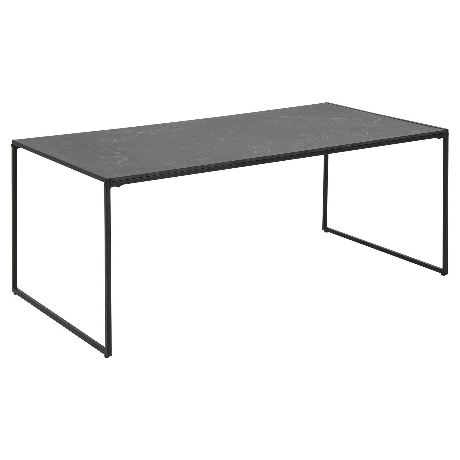 FÉLICE - Table basse rectangulaire en mélaminé et métal noir