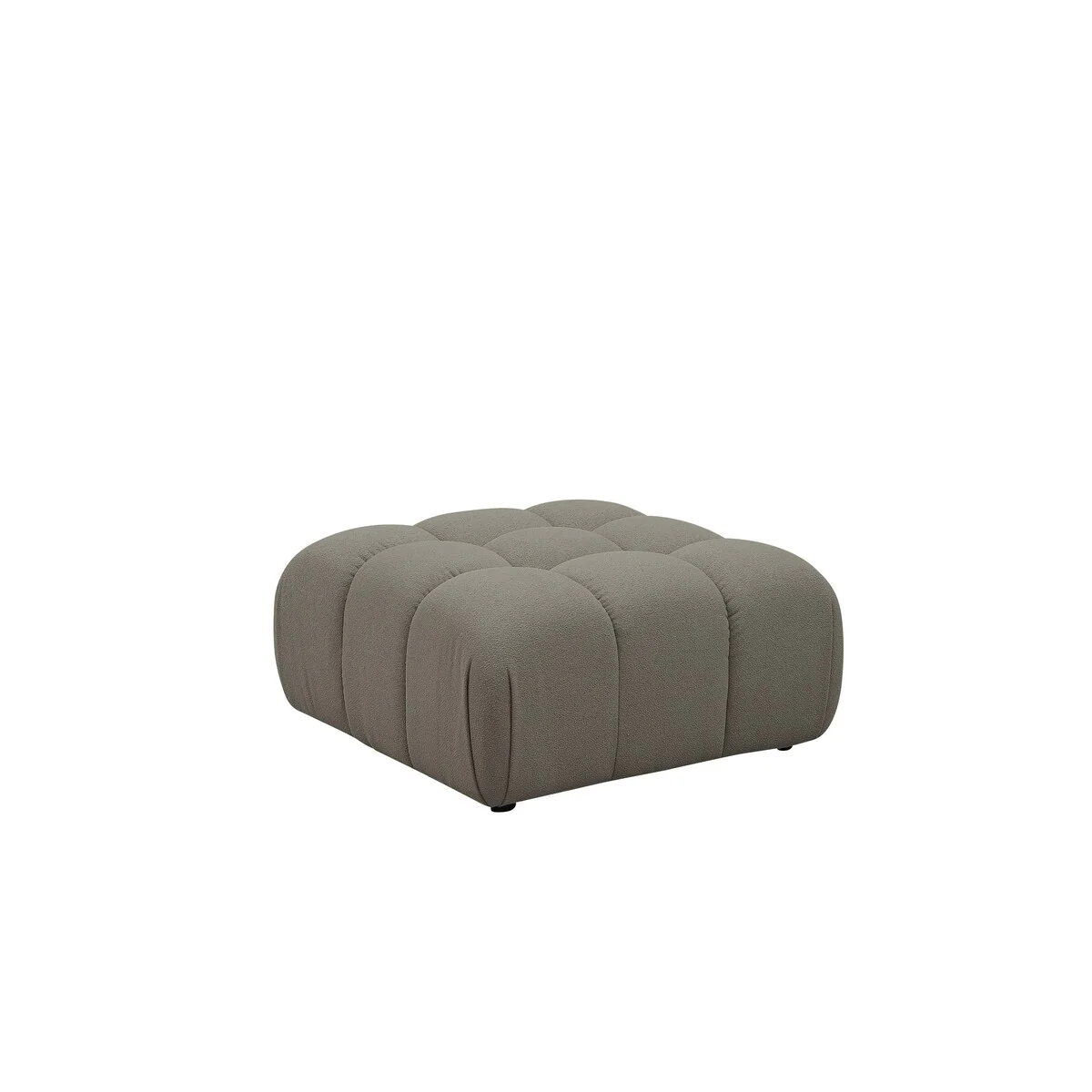 Reno Uni 38 Inch Ottoman, Gray Fabric, Tufted Design, Solid Wood Frame
