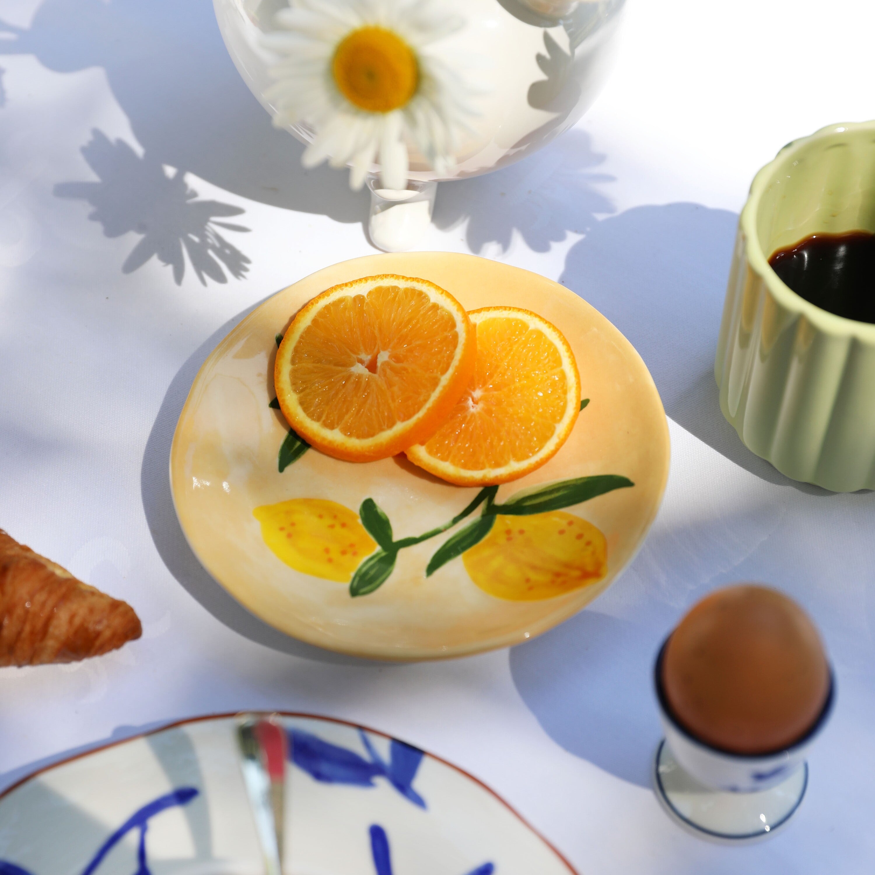 &k amsterdam Lemon Full Colour Bord Ø 16 cm - Set van 4