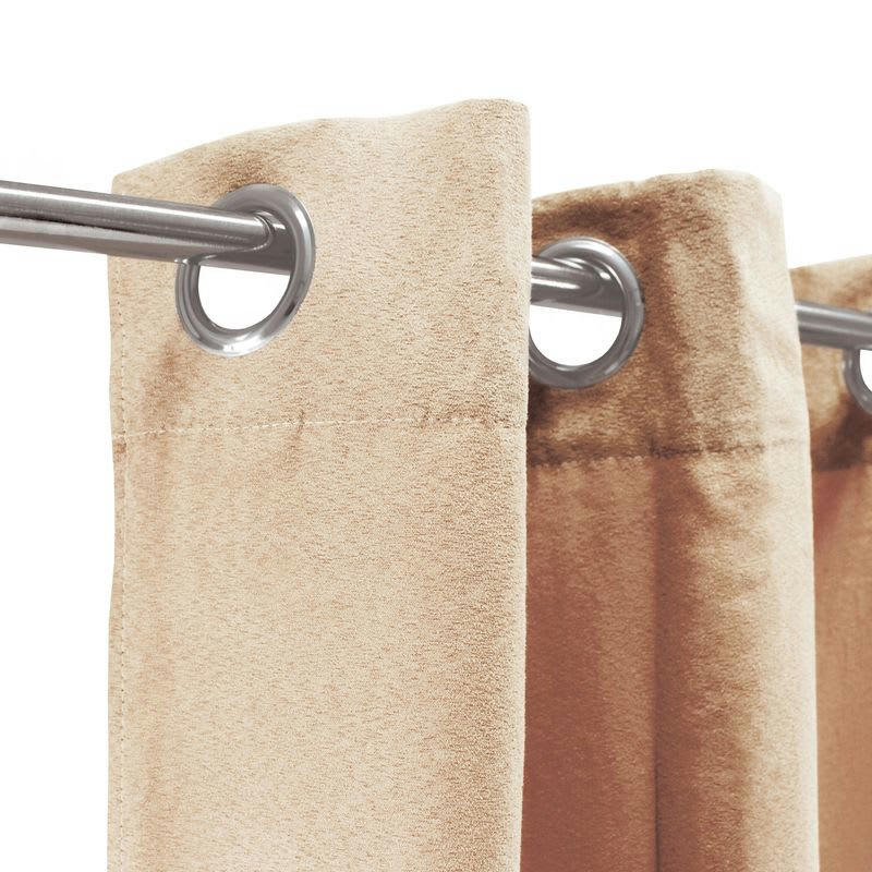 SUEDEN - Rideau en suédine rose nude 140x250