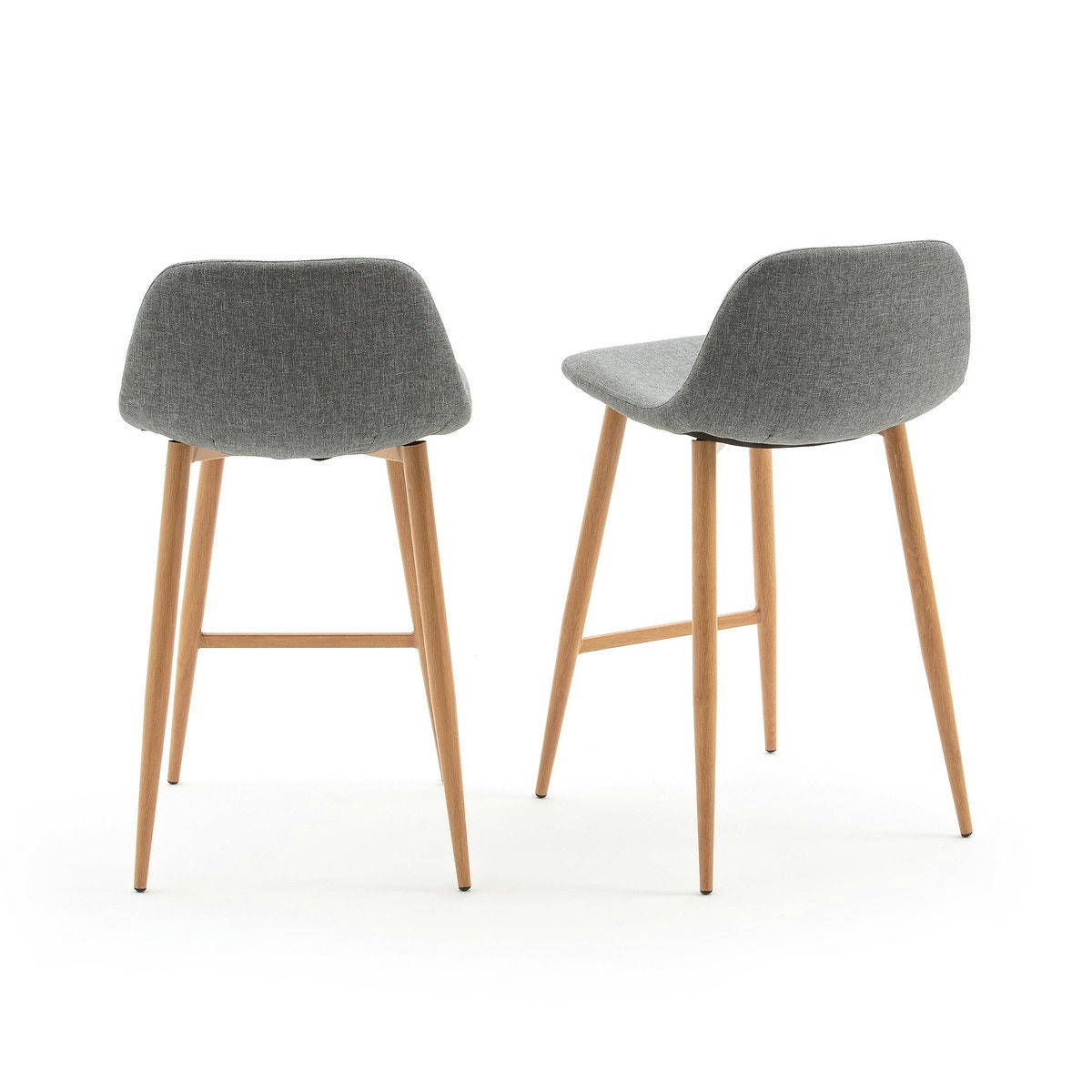 Lot de 2 chaises de bar mi-hauteur, Nordie