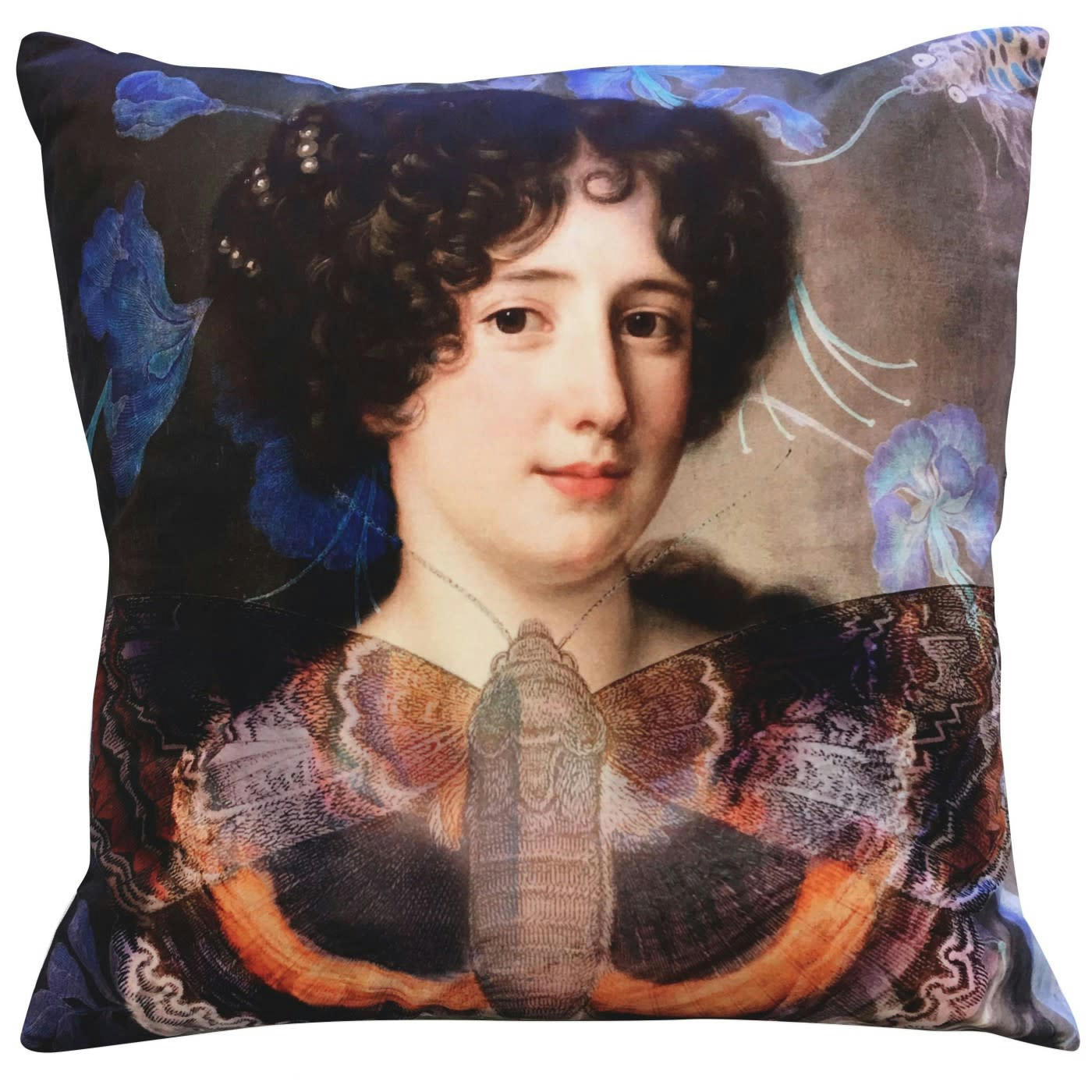 MADAME BUTTERFLY - Coussin en velours 50x50