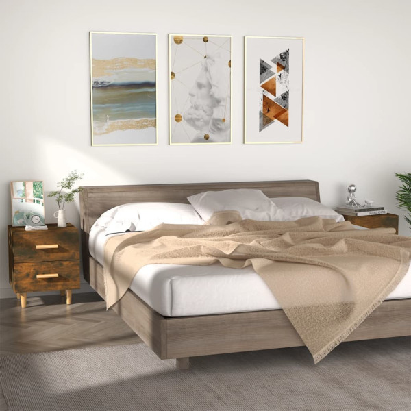 2x Szafka Nocna Stolik Komoda Brązowa z Szufladą Do Sypialni 40x35x47,5 cm