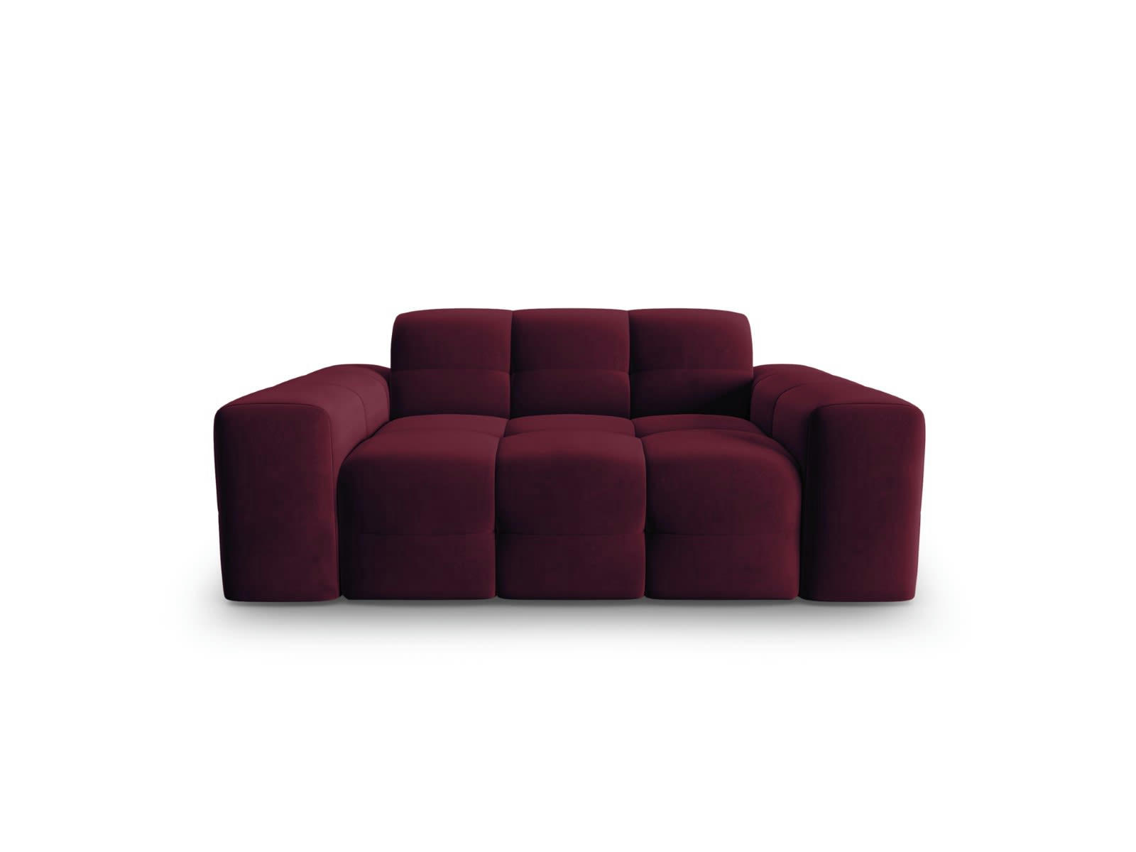 KENDAL - Canapé 2 places en tissu velours pourpre