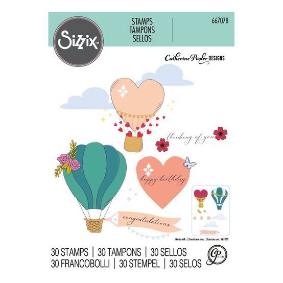 Sizzix Up and Away Stamp Set 30 Pieces