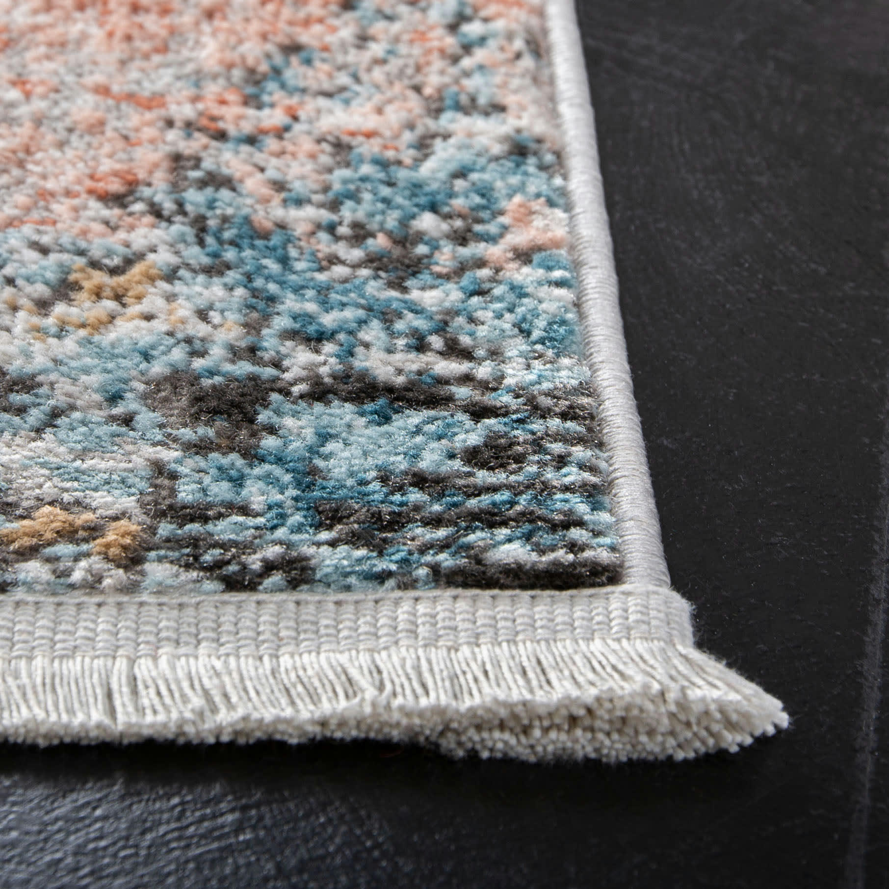 SHIVAN - Tapis de salon interieur en gris & rose, 122 x 183 cm