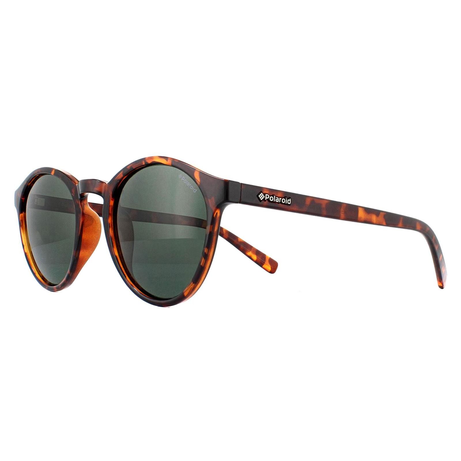 Polaroid Round Havana Green Polarized Sunglasses