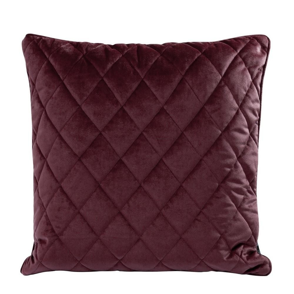 Poszewka 45x45 Velvet 27 D bordowa welurowa geometryczna