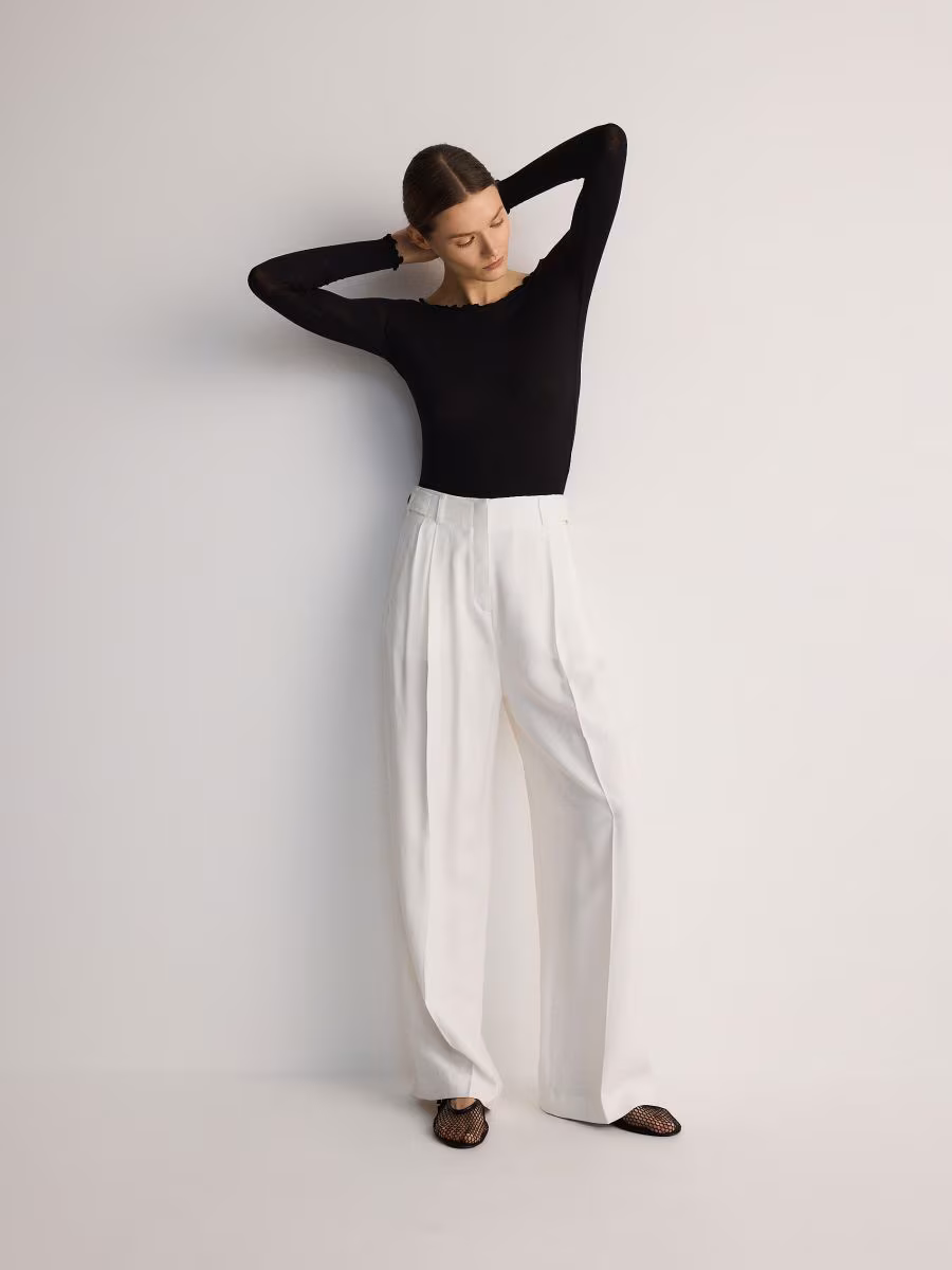 Long Sleeve Top With Decorative Trim