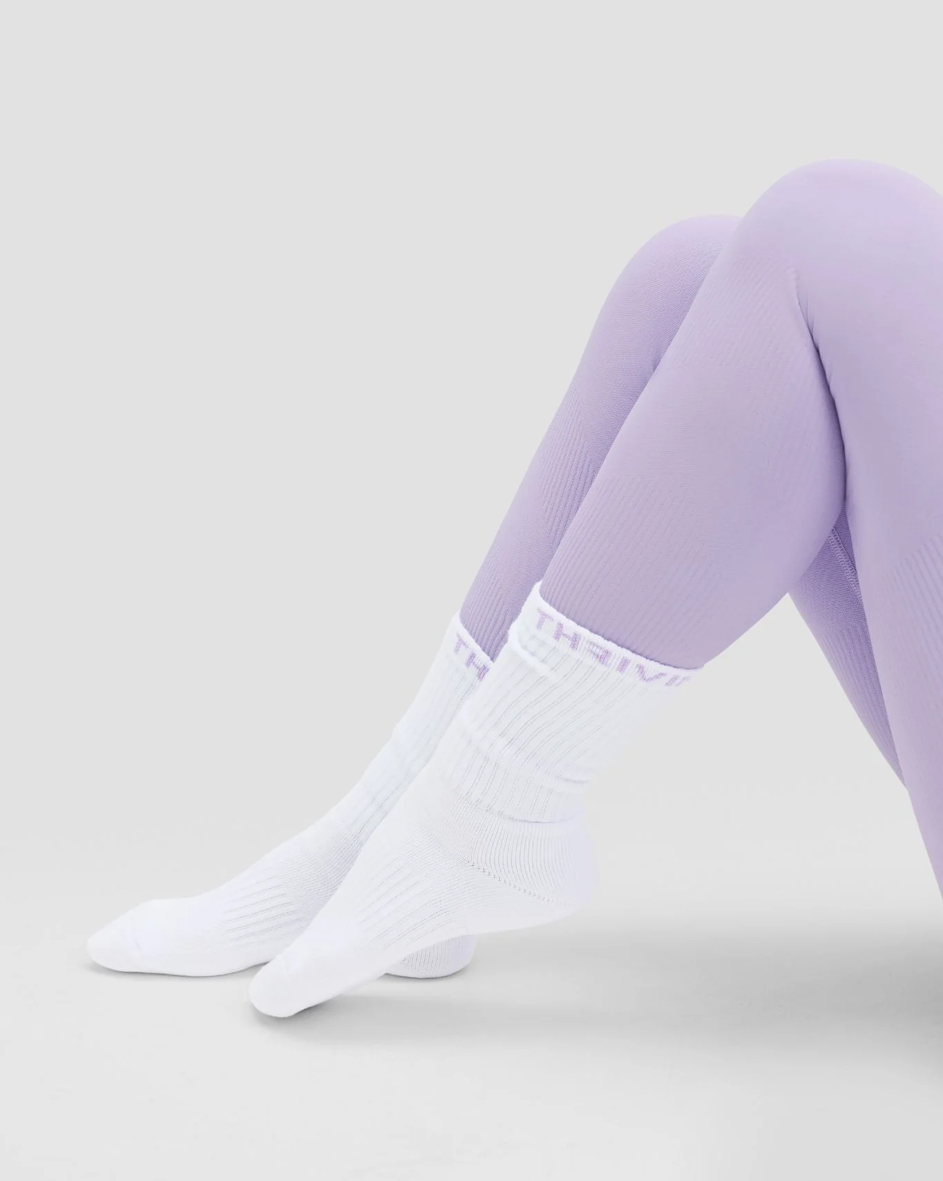 THRIVIN Long Crew Socks | Lilac