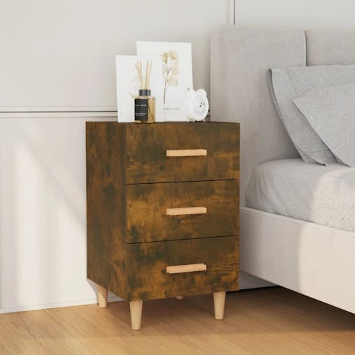 NNEVL Bedside Cabinet Smoked Oak 40x40x66 cm Engineered Wood
