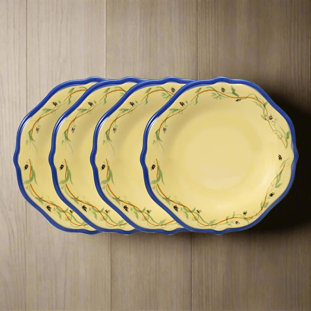 Pistoulet® Set of 4 Salad Plates with Blue Band