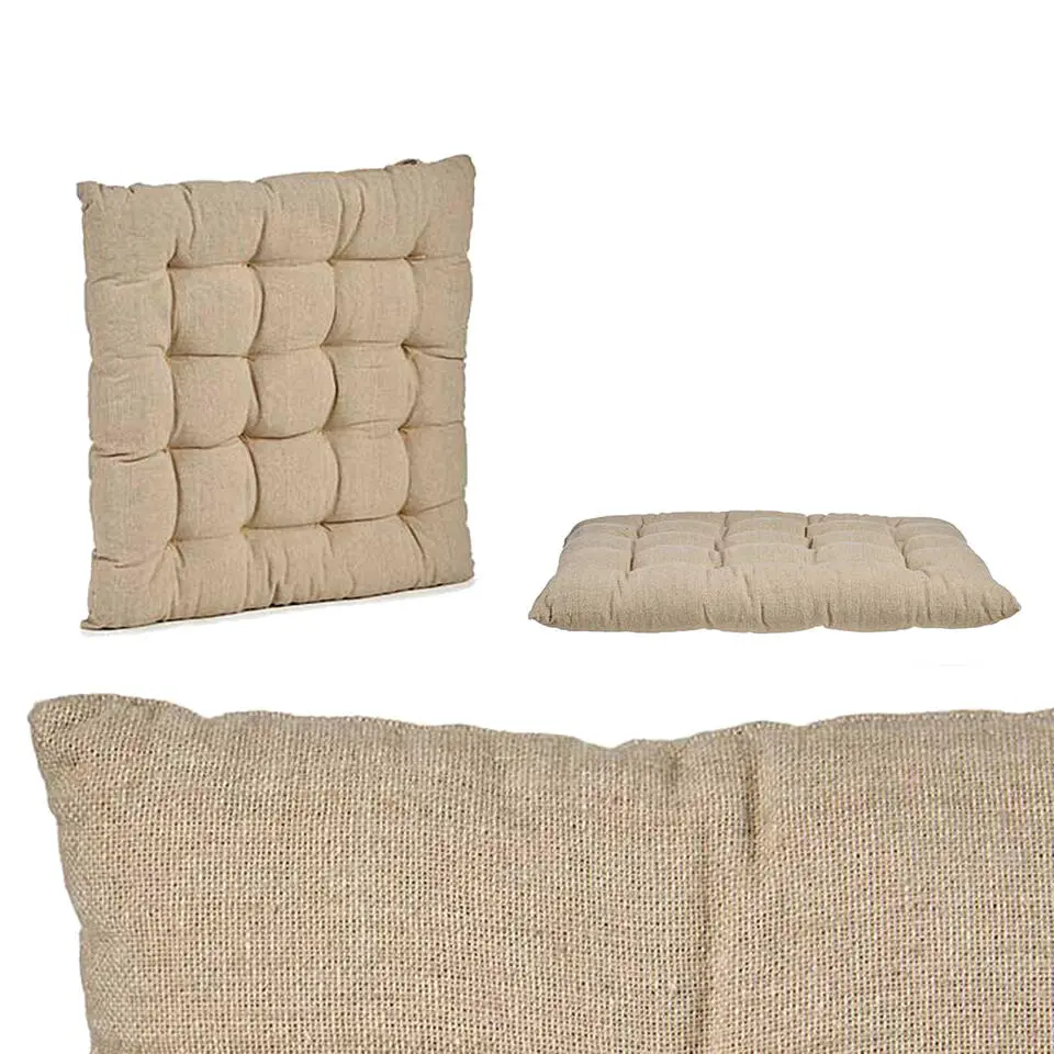 Giftdecor Stoelkussen - binnen/buiten - creme wit - 40 x 5cm